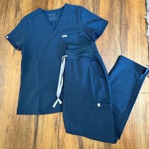 Figs Space Navy Scrub Set